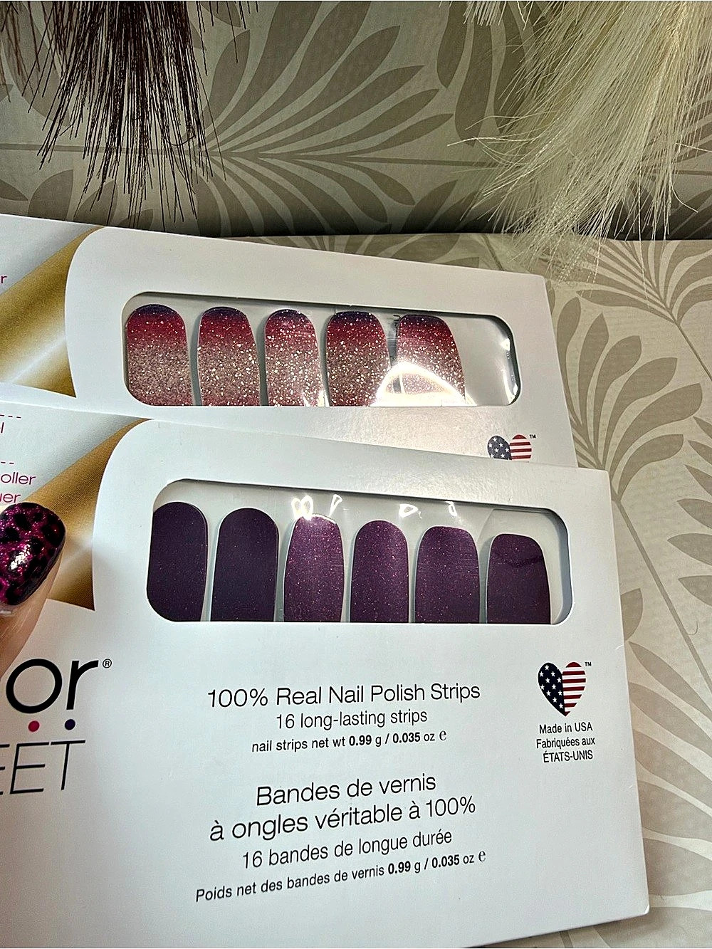 Color Street Real Nail Polish Strips Pink & Purple NWT